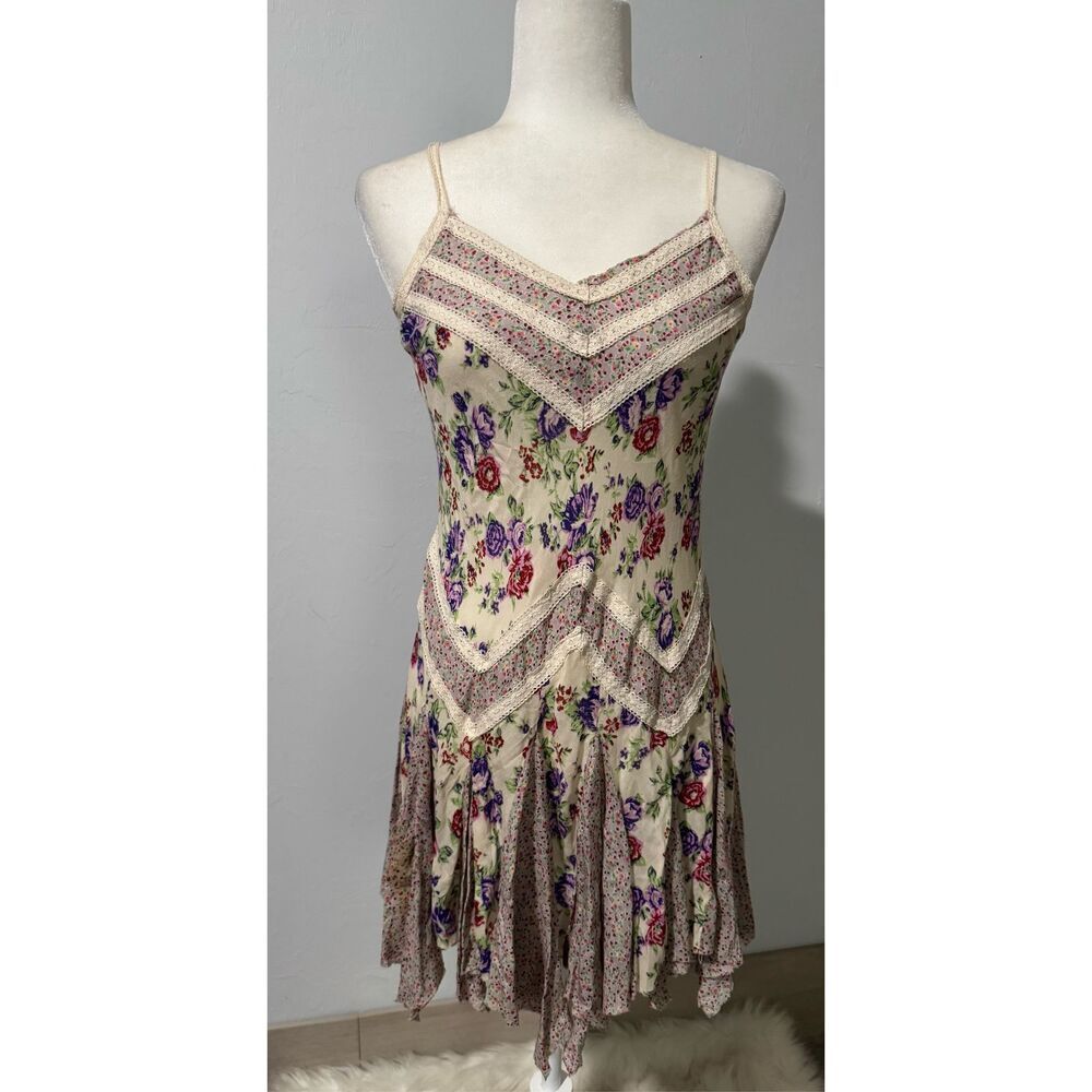 Free People intimately flower patch pattern lace fairy core dress SP